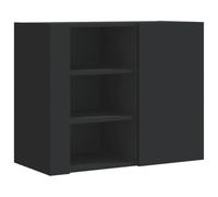 vidaXL Armoire Murale Noir 75x35x60 cm Bois d'ingénierie, Armoire Suspendue, Placard Mural, Armoire de Salle de Bain Murale, Armoire Flottante