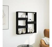 vidaXL Armoire murale noir 80x15x80 cm bois d'ingénierie, armoire murale flottante, étagère murale, vitrine murale, meuble 854545 Noir G