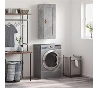 vidaXL Armoire Murale, Placard Suspendu avec 3 Compartiments et Poignées, Meuble Flottant avec Rangement Salon Chambre, Gris Béton Bois d'Ingénierie 830480 Gris G