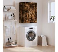 vidaXL Armoire Murale, Placard Suspendu avec 3 Compartiments et Poignées, Meuble Flottant avec Rangement Salon Chambre, Chêne Fumé Bois d'Ingénierie Marron G