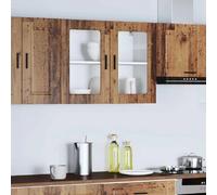 vidaXL Armoire Murale de Cuisine avec Porte en Verre Porto Vieux Bois, Meuble Mural de Cuisine, armoires murales avec Portes, Armoire Murale de Cuisine avec Portes