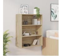 vidaXL Armoire Murale Suspendue Centre de Divertissement Étagère Flottante Armoire de Rangement Salon Salle de Séjour Chêne Sonoma 69,5x32,5x90 cm