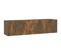 vidaXL Armoire Murale TV Meuble Média Unité TV Meuble de Rangement Salle de Séjour Intérieur Chêne Fumé 120x30x30 cm Bois d'Ingénierie