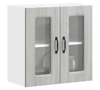 vidaXL Armoire Murale de Cuisine avec Porte vitrée Kalmar Bois d'ingénierie Gris Sonoma