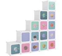 vidaXL Armoire pour enfants Modular avec 15 cubes blanc PP