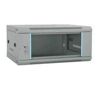 vidaXL Armoire réseau avec Stockage Gris 60 x 35 x 28 cm Acier, Solutions de Rangement Bureau, Armoire Solide, Technologie Murale, Serveur Industriel, Organisateur électronique