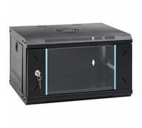 vidaXL Armoire réseau avec Stockage Noir 53 x 45 x 30 cm Acier, Solutions de Rangement Bureau, Armoire Solide, Technologie Murale, Serveur Industriel, Organisateur électronique