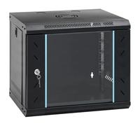 vidaXL Armoire réseau avec Stockage Noir 53 x 45 x 45 cm Acier, Solutions de Rangement Bureau, Armoire Solide, Technologie Murale, Serveur Industriel, Organisateur électronique