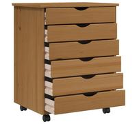 vidaXL Armoire roulante avec tiroirs MOSS bois de pin marron miel