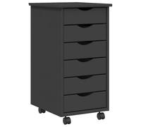 vidaXL Armoire roulante MOSS – avec tiroirs, gris, bois de pin solide