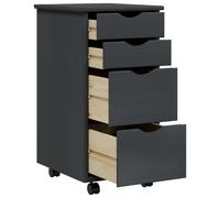vidaXL Armoire roulante avec tiroirs MOSS gris bois de pin solide