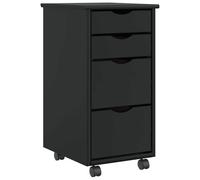 vidaXL Armoire roulante avec tiroirs MOSS noir bois de pin solide