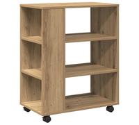 vidaXL Armoire roulante chêne Artisanal 60x35x75 cm Bois d'ingénierie, Armoire, classeur Mobile, Meuble de Bureau, Armoire de Rangement sur roulettes
