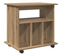 vidaXL Armoire roulante chêne Artisanal 60x45x60 cm Bois d'ingénierie, Armoire, classeur Mobile, Meuble de Bureau, Armoire de Rangement sur roulettes