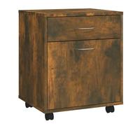 vidaXL Armoire roulante Chêne fumé 45x38x54 cm Bois d'ingénierie Marron