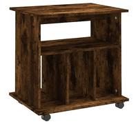 vidaXL Armoire Roulante, Organisateur avec 4 Compartiments, Meuble de Rangement Bureau Intérieur, Moderne, Chêne Fumé Bois d'Ingénierie