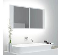 VIDAXL Armoire salle de bain à miroir LED Blanc