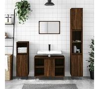 vidaXL Armoire salle de bain chêne marron 80x33x60cm bois d'ingénierie831635 Marron G
