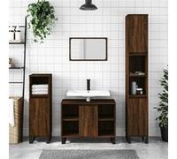 vidaXL Armoire salle de bain chêne marron 80x33x60cm bois d'ingénierie