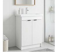 vidaXL Armoire sous évier de salle de bain Blanc 56 x 37,5 x 81 cm 890094