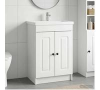 vidaXL Armoire sous évier de salle de bain Blanc 78,5 x 37,5 x 81 cm