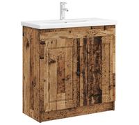 vidaXL Armoire sous évier de Salle de Bain Bois Ancien, Rangement de Salle de Bain, Meuble Moderne, Espace généreux, Cabinet sous évier, Organisateur Malin