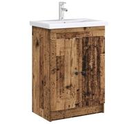 vidaXL Armoire sous évier de Salle de Bain Bois Ancien, Rangement généreux, Meuble de Salle de Bain Moderne, sous évier, Bois Technique, Design Contemporain, Gain de Place