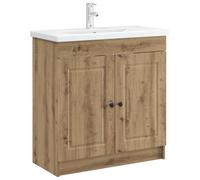 vidaXL Armoire sous évier de Salle de Bain Chêne Artisanal, Rangement de Salle de Bain, Meuble Moderne, Espace généreux, Cabinet sous évier, Organisateur Malin
