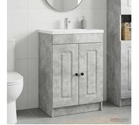 vidaXL Armoire sous évier de salle de bain Gris béton 890007
