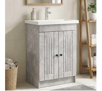 vidaXL Armoire sous évier de salle de bain Gris béton 890037