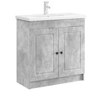 vidaXL Armoire sous évier de Salle de Bain Gris béton, Rangement de Salle de Bain, Meuble Moderne, Espace généreux, Cabinet sous évier, Organisateur Malin