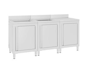 vidaXL Armoire sous évier Gastro 180x60x96 cm acier inoxydable