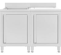 vidaXL Armoire sous évier Gastro en acier inoxydable 120x60x96 cm