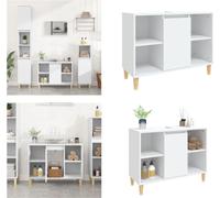 vidaXL Armoire sous lavabo blanc 80x33x60 cm Bois composite - Armoire sous lavabo - Armoire sous lavabo - Armoire de salle de bain - Sous-armoire de lavabo