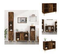 vidaXL Armoire sous lavabo chêne fumé 80x33x60 cm Bois composite - lavabos de salle de bains
