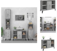 vidaXL Armoire sous lavabo gris béton 80x33x60 cm Bois composite - lavabos de salle de bains