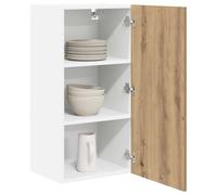 vidaXL Armoire Suspendue Chêne Artisan et Blanc 40 x 31 x 80 cm, Armoire de Cuisine Moderne, Design rectangulaire, Grand Espace de Rangement, matériaux résistants, Style Contemporain