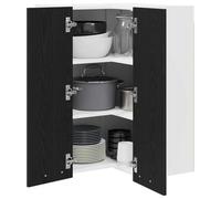 vidaXL Armoire Suspendue Chêne Noir et Blanc 57 x 57 x 80 cm, Armoire de Cuisine Moderne, Design rectangulaire, Grand Espace de Rangement, matériaux résistants, Style Contemporain