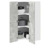 vidaXL Armoire Suspendue Gris béton et Blanc 57 x 57 x 100 cm, Armoire de Cuisine Moderne, Design rectangulaire, Grand Espace de Rangement, matériaux résistants, Style Contemporain