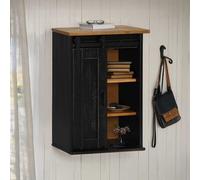 VidaXL Armoire suspendue HALDEN porte coulissante noir 49x22,5x70 cm