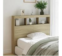 vidaXL Armoire Tête de Lit avec LED Tête de Lit avec Compartiment Meuble de Rangement Chambre à Coucher Accessoire de 839191