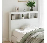 vidaXL Armoire Tête de Lit avec LED Tête de Lit avec Compartiment Meuble de Rangement Chambre à Coucher Accessoire de 839189