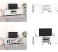 vidaXL Armoire TV Blanc 150x30x50 cm Bois composite - Armoire TV - Meubles TV - Support TV