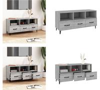 vidaXL Armoire TV Gris Sonoma 102x35x50 cm Bois composite - Armoire TV - Meubles TV - Support TV