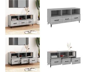vidaXL Armoire TV Gris Sonoma 102x35x50 cm Bois composite - Armoire TV - Meubles TV - Support TV