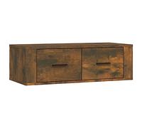 vidaXL Armoire TV Suspendue Meuble TV Mural Centres de Divertissement Armoires Stéréo Salle de Séjour Chêne Fumé 80x36x25 cm Bois d'Ingénierie