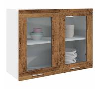 vidaXL Armoire Verre Suspendue - Vieux Bois