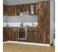 vidaXL Armoire vitrée suspendue ""Lyon"" Chêne fumé 60x31x60 cm Marron