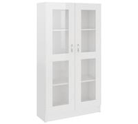 Armoire à vitrine Blanc brillant 82,5x30,5x150 cm Aggloméré - VidaXL