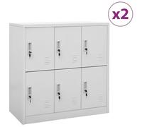 vidaXL Armoires à casiers 2 pcs Gris clair 90x45x92,5 cm Acier